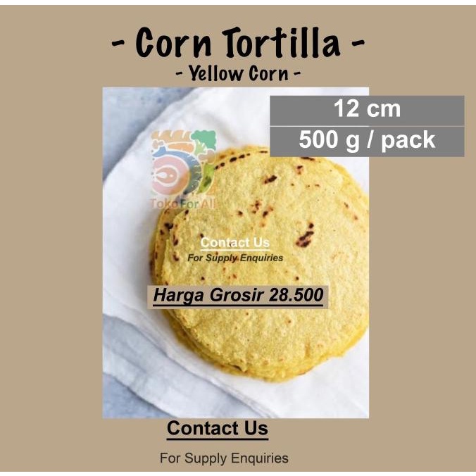 

langsung order saja] Yellow Corn Tortilla Frozen (Kulit Nachos), 100% Jagung, 500gr, 12cm