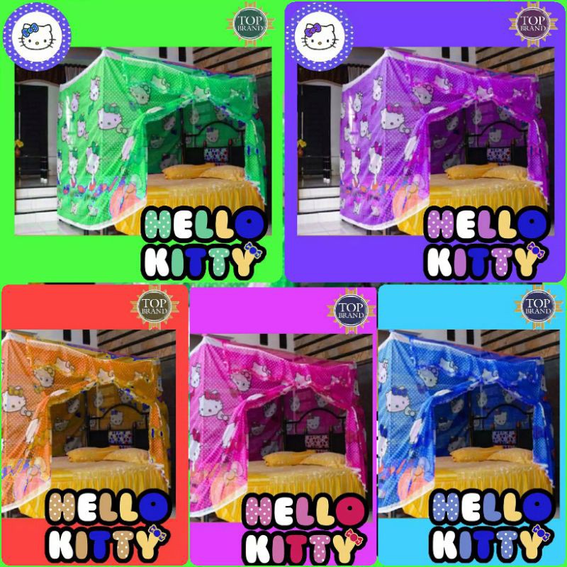 kelambu kotak gantung motif hello Kitty jumbo Di Makassar