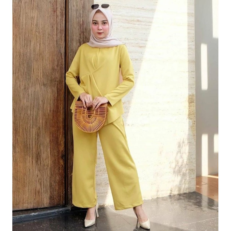 LANINA SET/setelan wanita/blouse+semi kulot/setelan termurah/terlaris