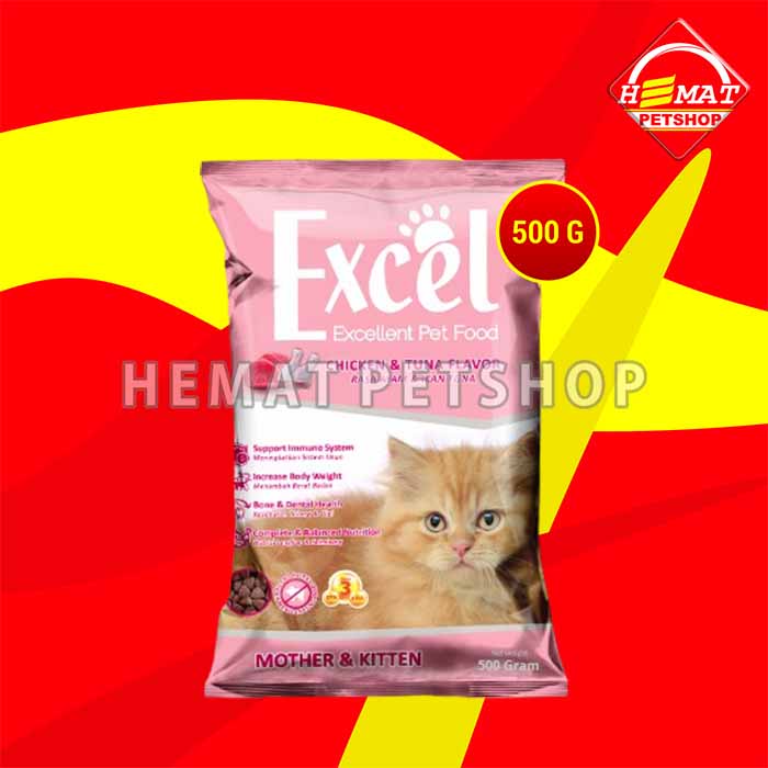 Excel Excellent Cat Food 500 Gram Makanan Kucing / Donat / Ikan