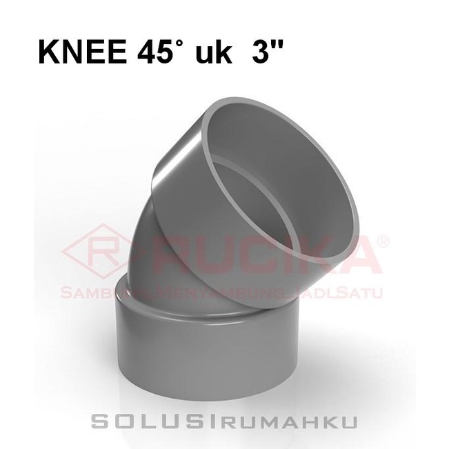 RUCIKA KNEE 45 D 3" / Elbow 45* 3" Siku Bengkokan 45 Derajat 3 Inch 3 In