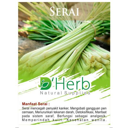 

D'Herb DAUN SERAI / SEREH - Alluminium Foil - Isi 7 Pcs