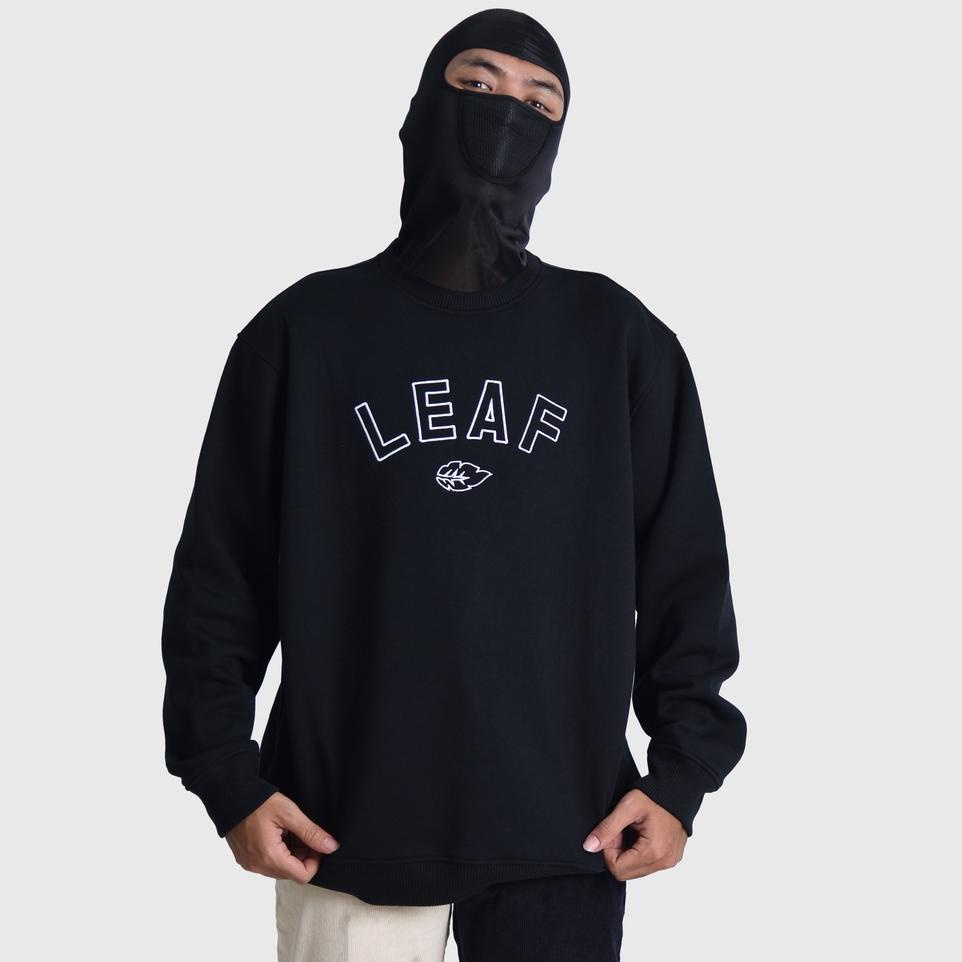 LEAF Y2K Black Crewneck X96F