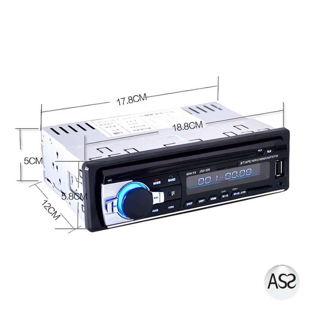 ASS Shop - Taffware Tape Audio Mobil Multifungsi Bluetooth USB FM Radio JSD-520