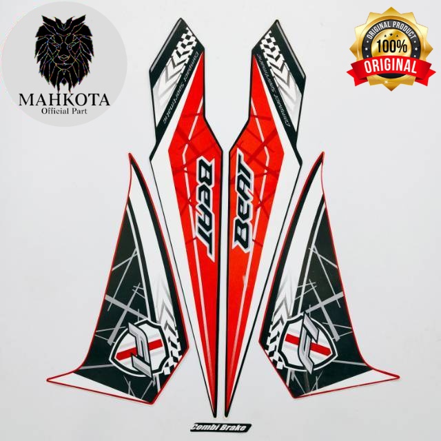 Original Asli Striping Stiker Polet list motor honda beat fi esp 2016 2017 merah hitam stiker list m