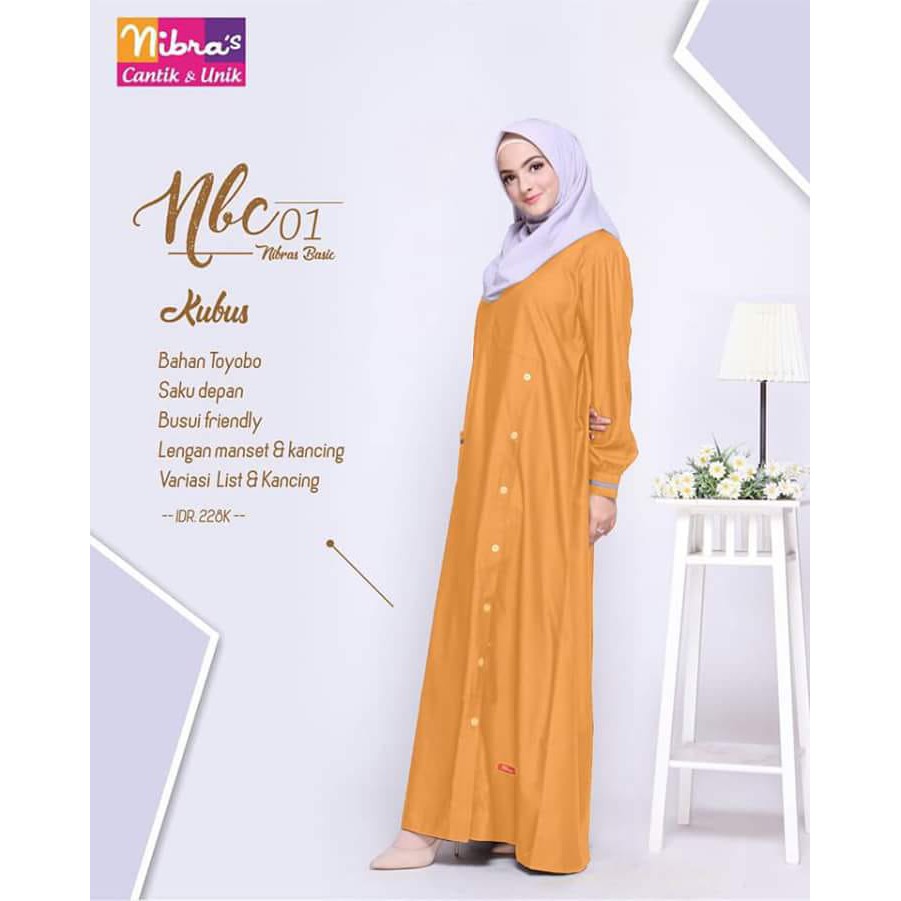 GAMIS NIBRAS NBC 01 KUBUS BUSUI FRIENDLY SAKU DEPAN ELEGAN MURAH