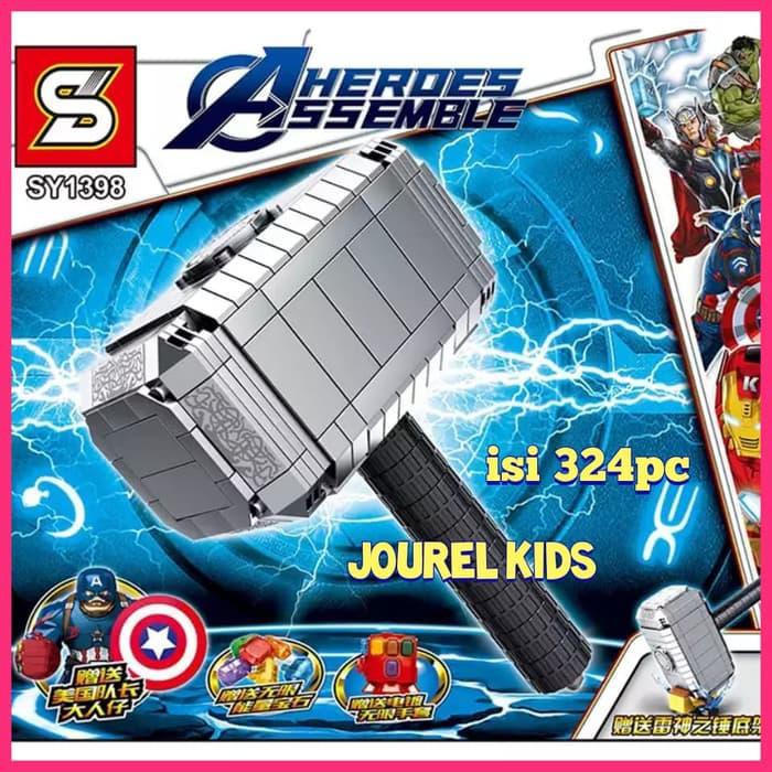 Promo Mainan Lego Gauntlet Ironman Palu Captain America Kapak Thor Stormbrek Murah