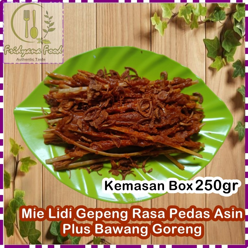 

250GR MIE LIDI GEPENG PEDAS ASIN/MI LIDI GEPENG/MIELIDI MILIDI/MI LIDI/MIE BITING/MI BITING RASA PEDAS ASIN