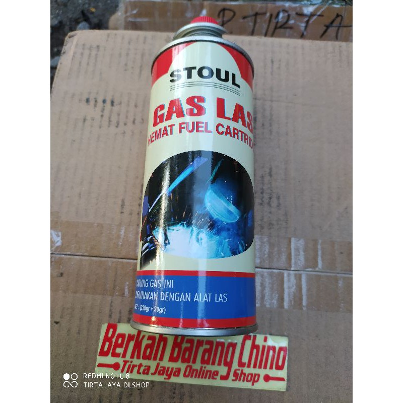 isi ulang gas torch gas las fuel cartridge merk stoul 250ml