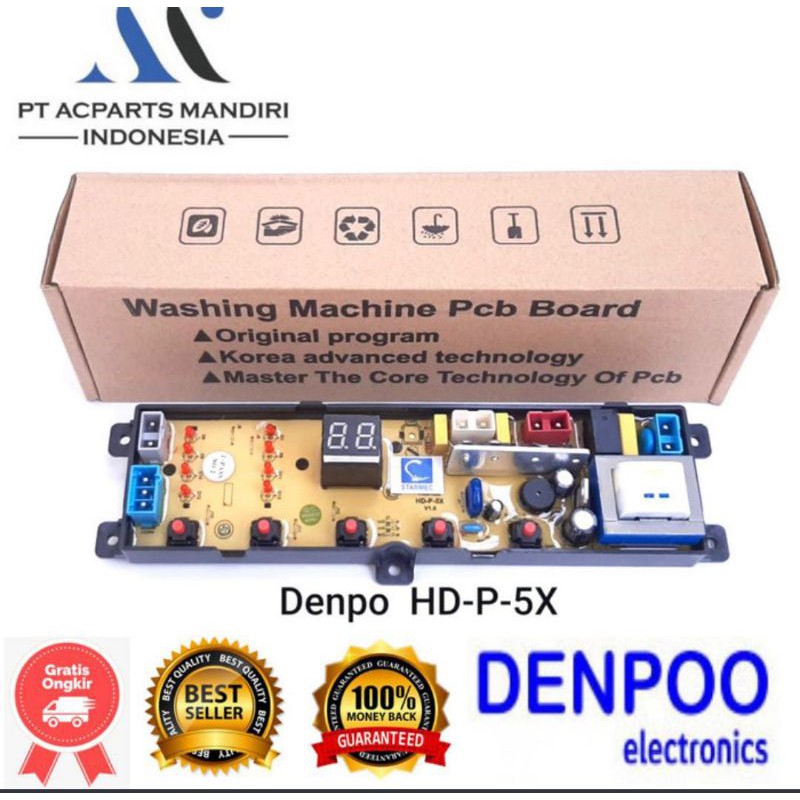 Modul pcb mesin cuci denpoo DWF-093HT DWF093HT 5 tombol pengaturan