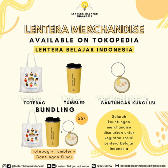 Termurah Lentera Merchandise 2 : Bundling Totebag, Tumbler, Gantungan Kunci