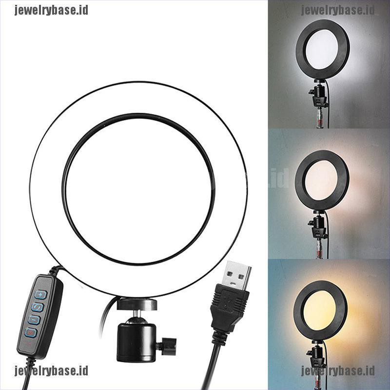 [Base] 6&quot; LED Ring Light Dimmable USB 5500K Fill Lamp Photography Phone Video Live [ID]