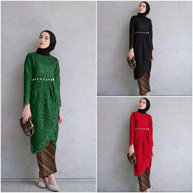 SET KEBAYA AMORA | KEBAYA BRUKAT TULANG MUTIARA | KEBAYA PREMIUM