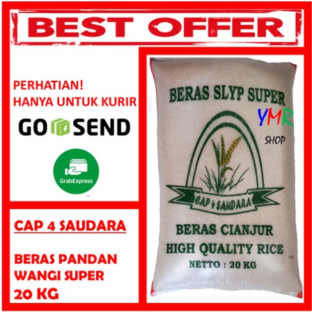 BERAS PANDAN WANGI SUPER CIANJUR 20KG 20 KG CAP 4 SAUDARA