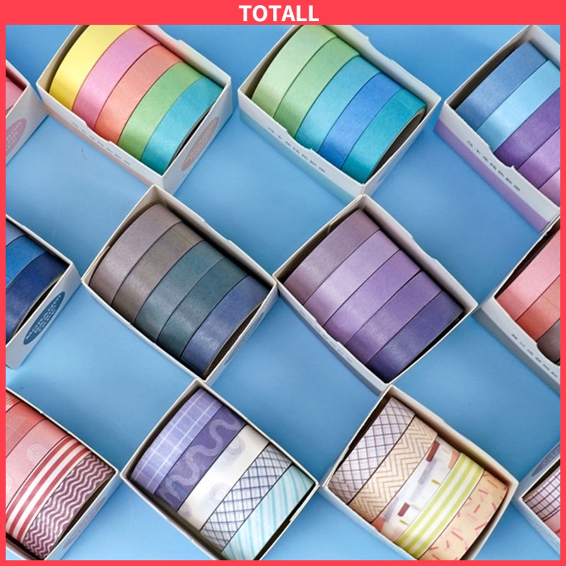 

[✅READY STOCK] Selotip Warna Solid Kreatif Buku Harian Scrapbooking Diy Dekorasi Washi Tape Setelan Penjualan Panas Mode