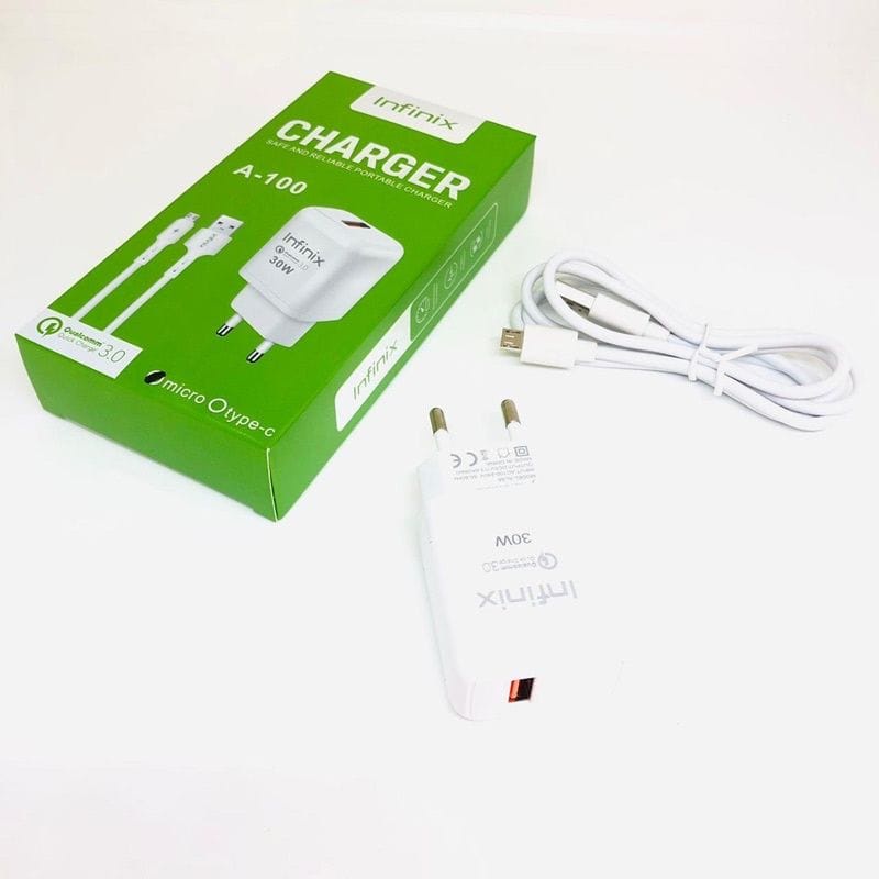 Charger INFINIX A-100 MICRO 30W Casan INFINIX A-100 1USB Android MICRO 30W QUALCOMM