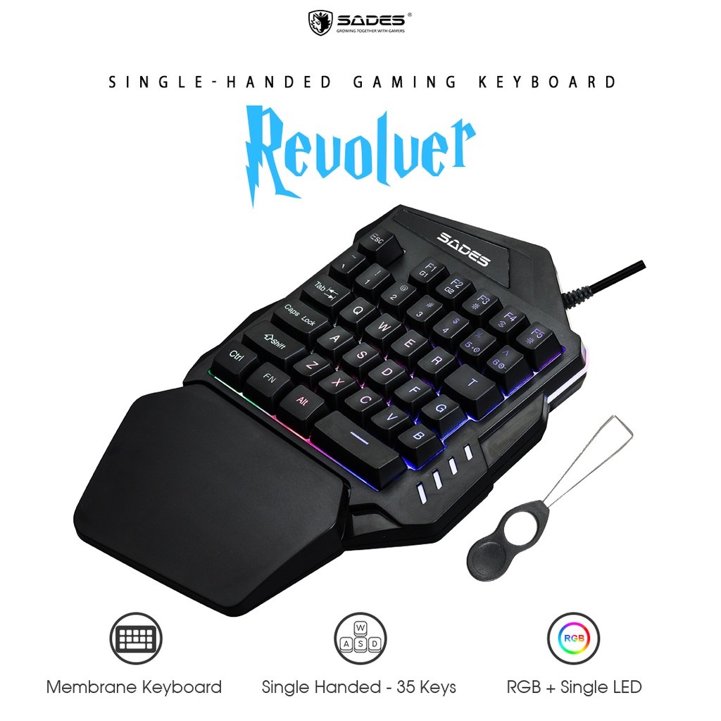 Sades Revolver TS36 / TS-36 Single Hand Gaming Keyboard