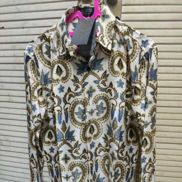 Flike Store - Kemeja Batik Tangan Panjang Motif Awan Peteng