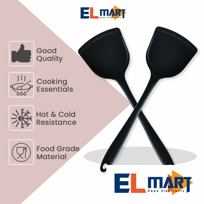 Sutil Silikon Tahan Panas Food Grade Spatula Turner Silicone ES01