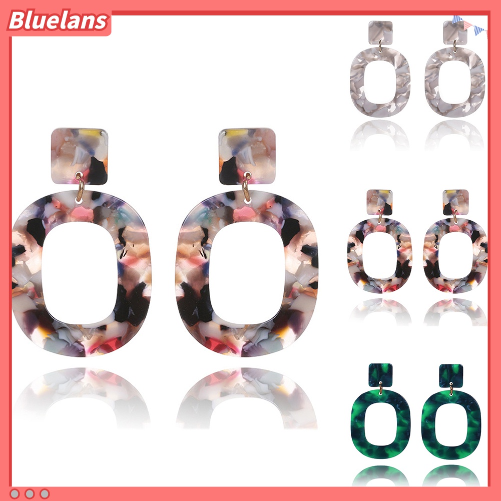 Anting Stud Bentuk Lingkaran Geometris Model Hollow Untuk Wanita