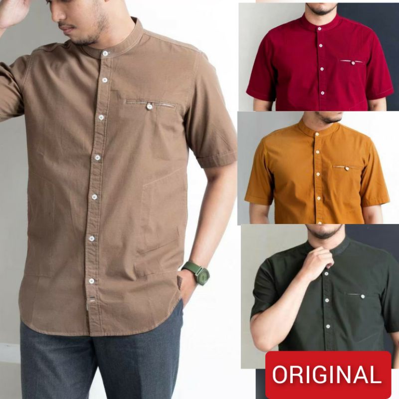 SAVIQ PREMIUM KEMKO LENGAN PENDEK KEMKO POLOS KOKO KATUN WARNA MOCCA SQP106