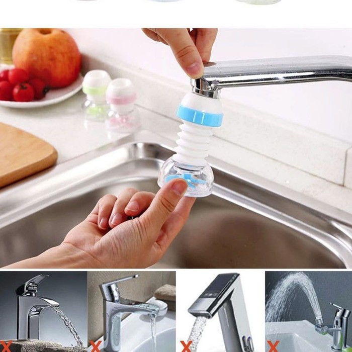 Sambungan Kran Air Fleksibel Saringan Air Keran Water Filter Faucet Anti Splash Shower - Sambungan Air Keran Wastafel Flexible - Filter Saringan Air Kran Kamar Mandi Anti Splash