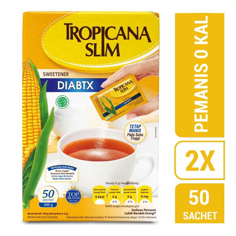 

PROMO TWIN PACK: TROPICANA SLIM SWEETENER DIABTX (50 SACHET) TERMURAH
