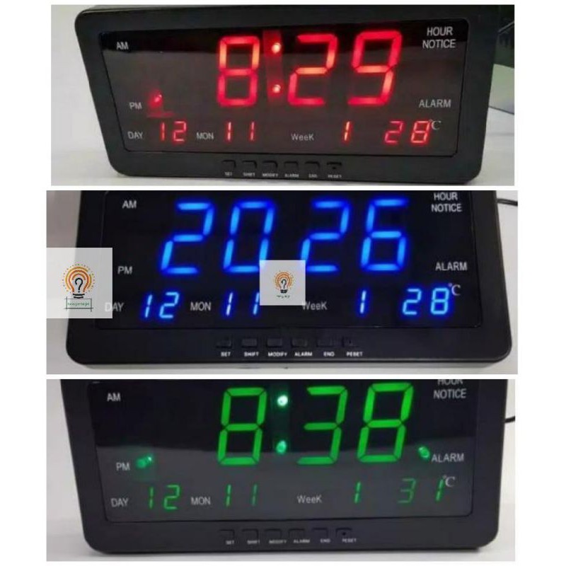 Jam Digital Meja Dan Dinding 1008 / Digital Clock 1008 LED MERAH/HIJAU /BIRU