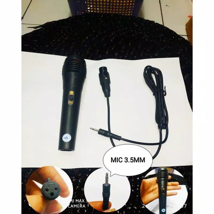 Microphone Kabel Karaoke Buat Speaker 3.5mm / 6.35mm -Mic Karaoke Colokan Kecil / Besar