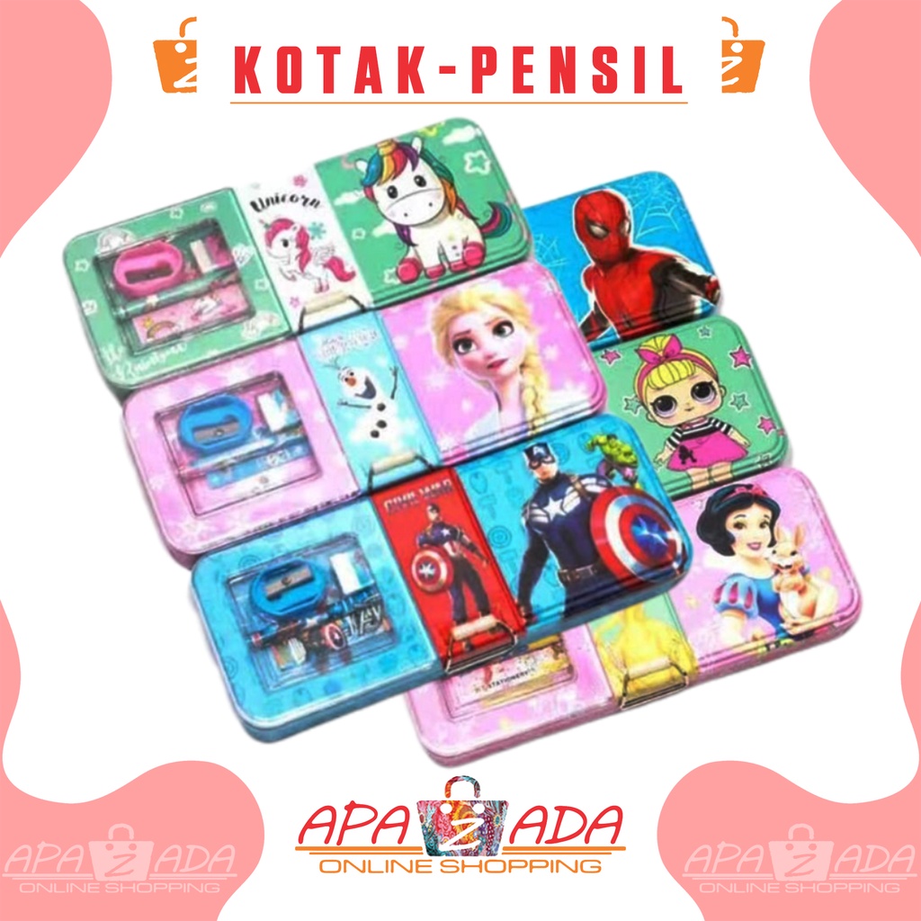 

Apazada - Tempat Pensil Anak Karakter Tutup Apit / Kotak Pensil Classic Open Set / Pencil Case