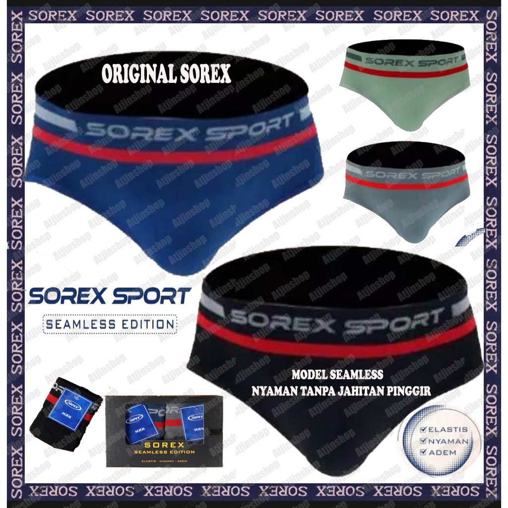 SOREX - Celana Dalam Pria Seamless Edition Tanpa Jahitan SOREX SPORT [Multiwarna]