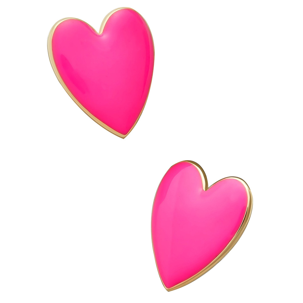 Needway  Statement Cute Enamel Big Love Heart Stud  Earrings