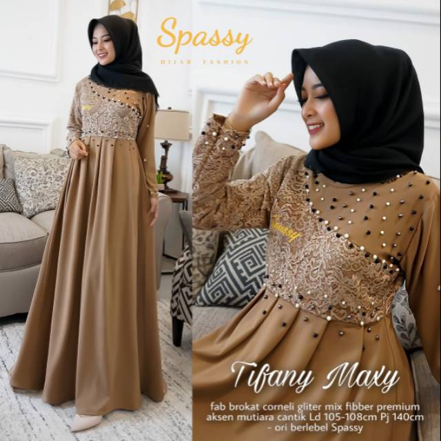 Tifany maxy/maxi dress gamis mix brukat by spassy