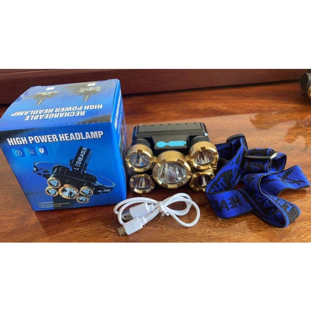 JG782 Senter Kepala  Usb Rechargeble 5 LED Waterproof Headlamp 782