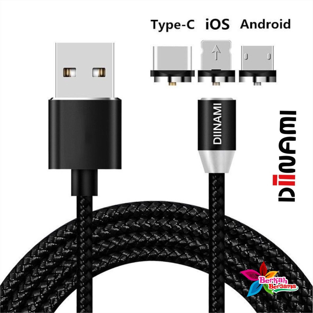 BM017 Kabel cable diinami charger Cashan magnetic 3in1 Micro i Pone tipe c fast charging 2.4A BB5678