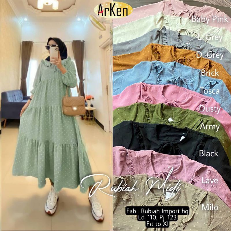 Rubiah Midi Dress Wanita