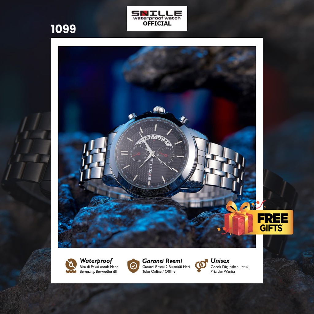 Snille Jam Tangan Rantai Wanita Unisex Original Asli Anti Air Waterproof 1099