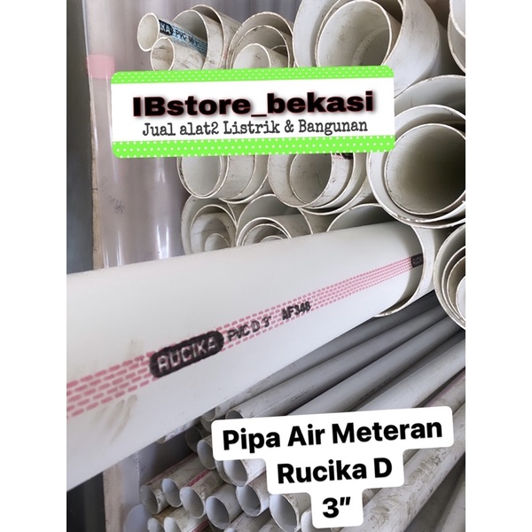 Pipa Rucika D 3 Meteran 100cm | Paralon air Pvc Potongan