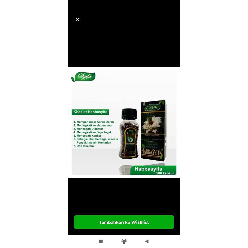Habbasyifa 200 kapsul cV syifa