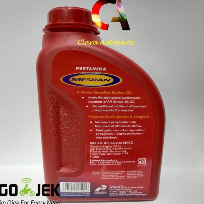 OLI MESRAN SAE 40 OLI MESIN PERTAMINA MESRAN OLI MOBIL MOTOR 4TAK 1LT claraau70 Ayo Beli