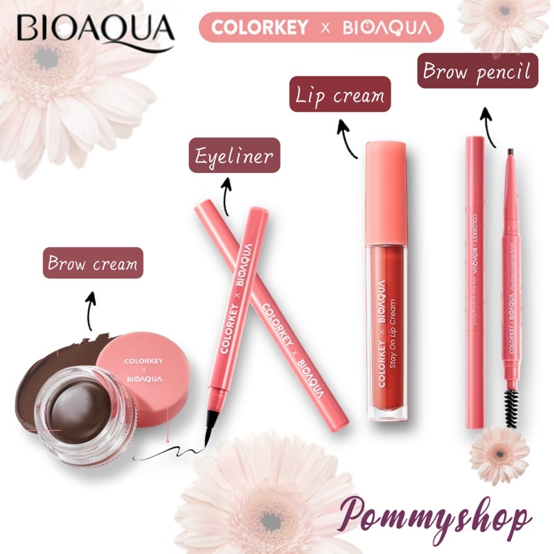 Colorkey X Bioaqua Stay On Lip Cream | Paint Your Brow Gel | Fine Brow Sculpting Pencil