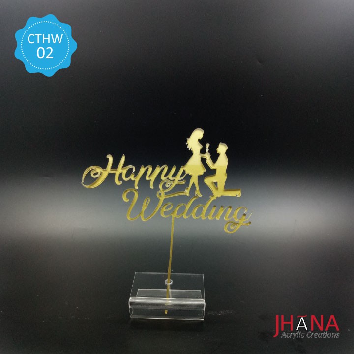 Acrylic Cake Topper / Happy Wedding