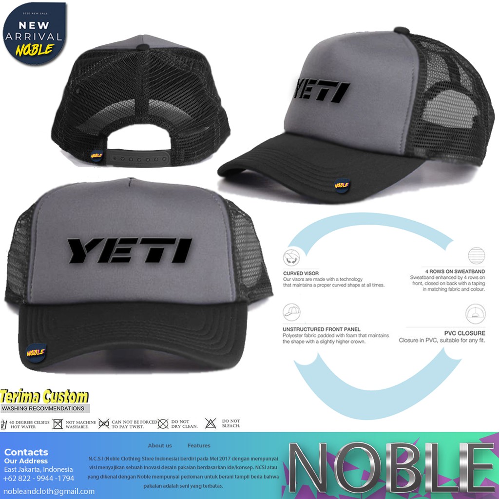 TOPI JARING TRUCKER HAT DISTRO YETI SEPEDA LIPAT SEPEDA GUNUNG MTB SEPEDA BIKE CUSTOM - NOBLE