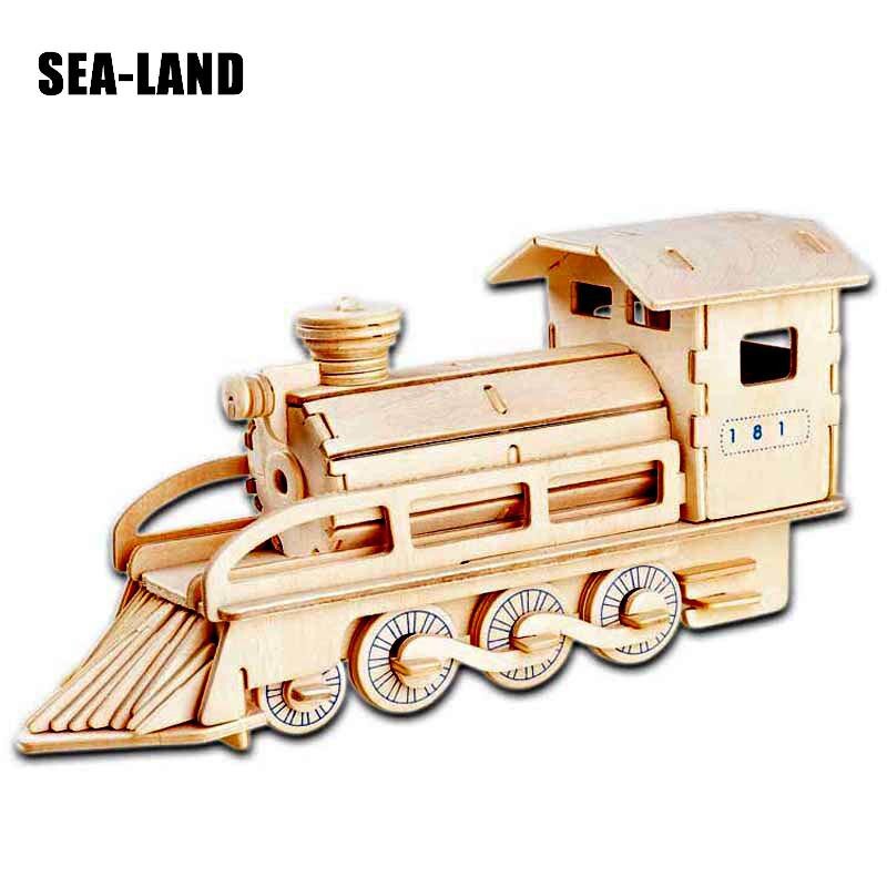 Wooden Puzzle Steam Train - 3D Puzzle simulation Kereta Api Uap - DIY