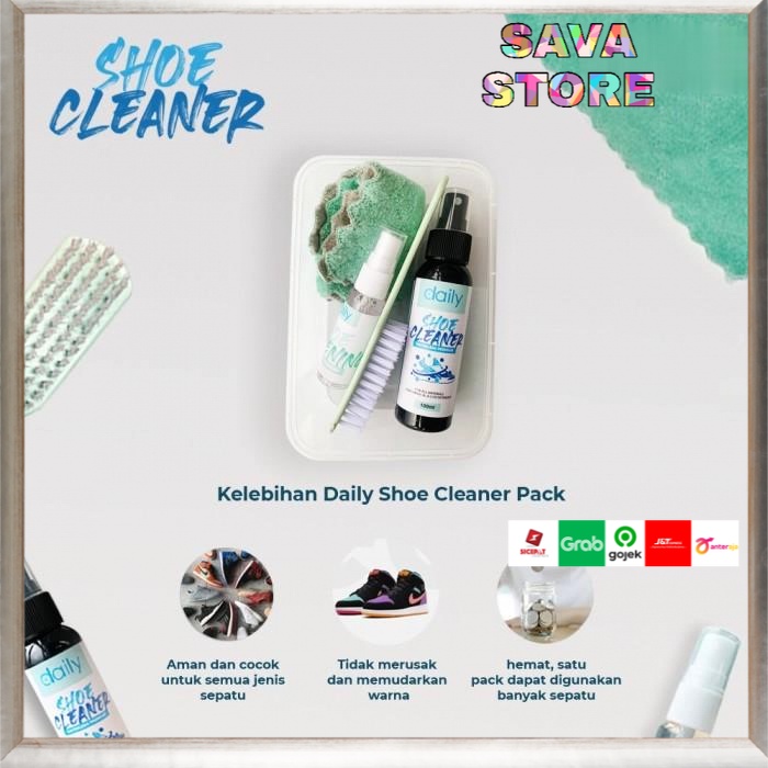 PEMBERSIH SEPATU SHOE CLEANER AMPUH + PEMUTIH SEPATU  DAILY SHOE CLEANER PACK