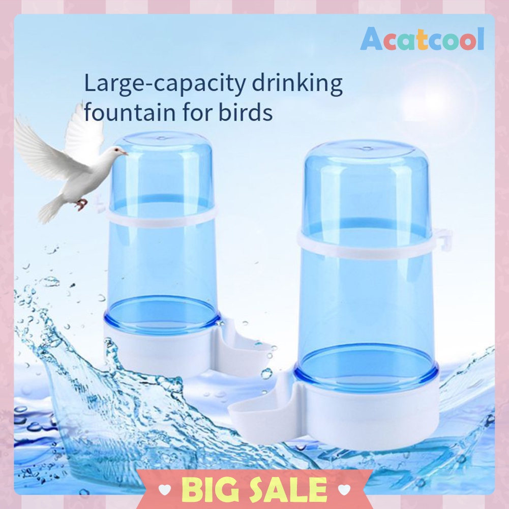 Bird Water Drinker Feeder Plastic Automatic Birdcage Water Bottle Dispenser