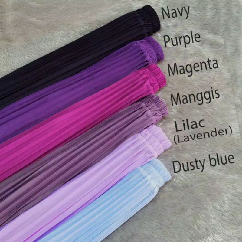 ROK WANITA PLISKET VARIASI KANCING DEPAN - BAHAN HYGET SYPER ( PREMIUM )-Purple ( ungu tua )