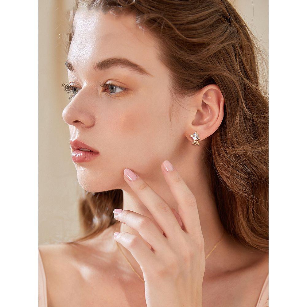 Lily Anting Natal Hadiah Berlian Xmas Perhiasan Elk Stud Earrings