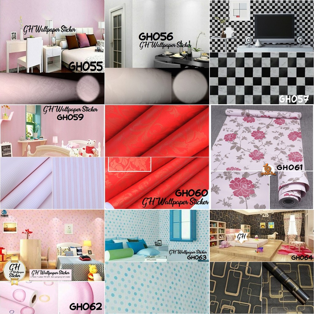 Wallpaper Dinding Premium Wallpaper 45cm x 10m Sesuai Kode GH055-076