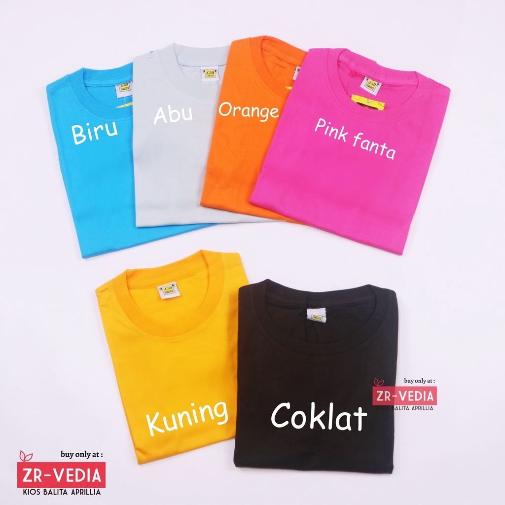 Kaos Oblong Anak uk 2-3 Tahun / Baju Polos Anak Laki Perempuan Murah Adem Atasan Lengan Pendek Shirt